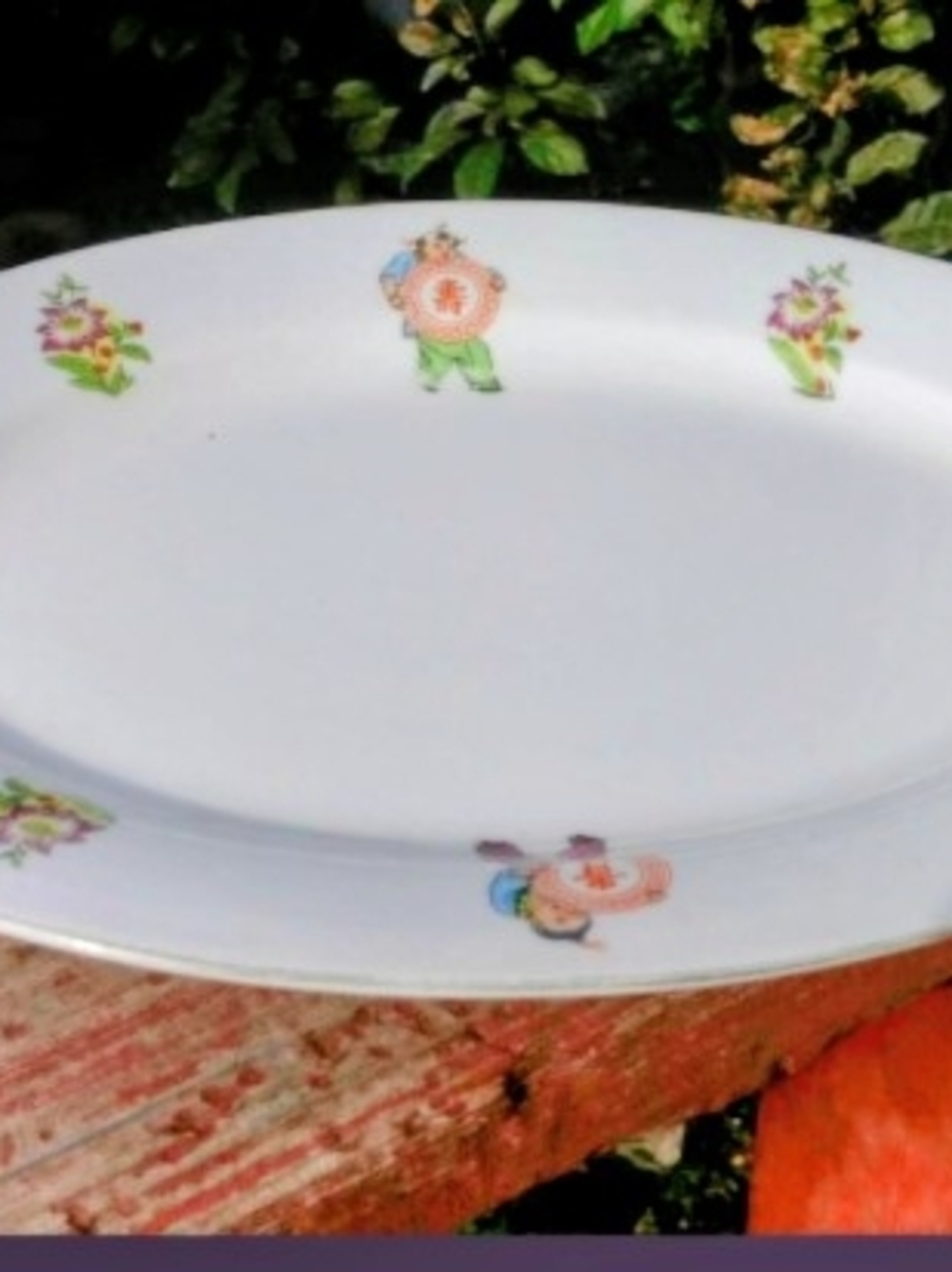 Cathay China White Porcelain Dish with Red Backstamp